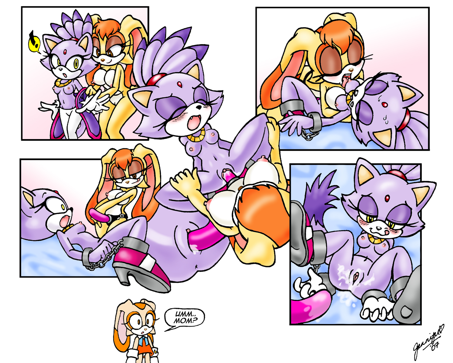 Rule34 – If it exists, there is porn of it / chibi-jen-hen, blaze the cat, cream the rabbit, vanilla the rabbit / 486401