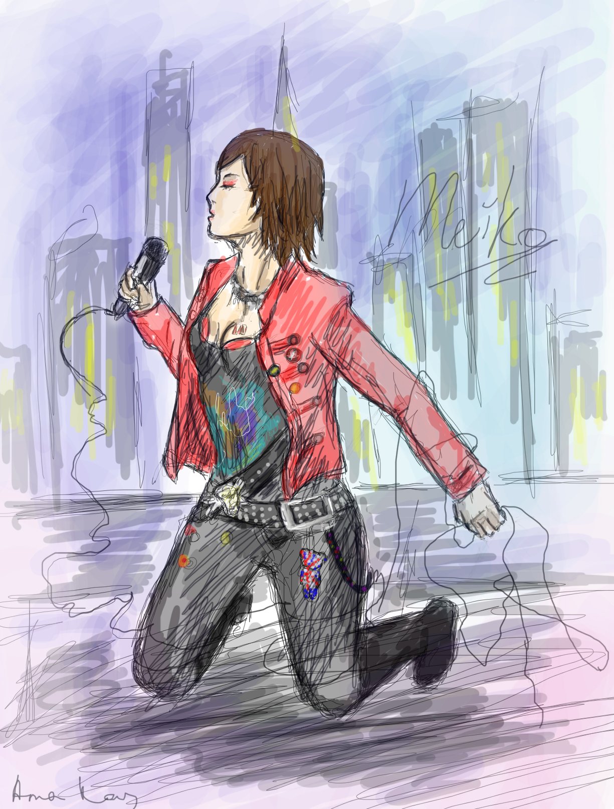 meiko (vocaloid), vocaloid, highres, tagme, boots, breasts, short hair