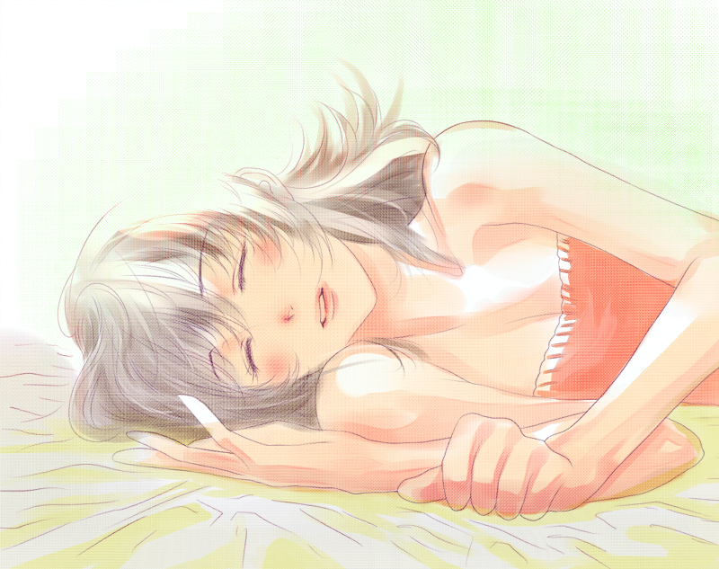 kakage, sabrina (pokemon), nintendo, pokemon, pokemon hgss, bad id, bad pixiv id, 00s, 1girl, bare shoulders, black hair, closed eyes, female focus, gym leader, sleeping, solo