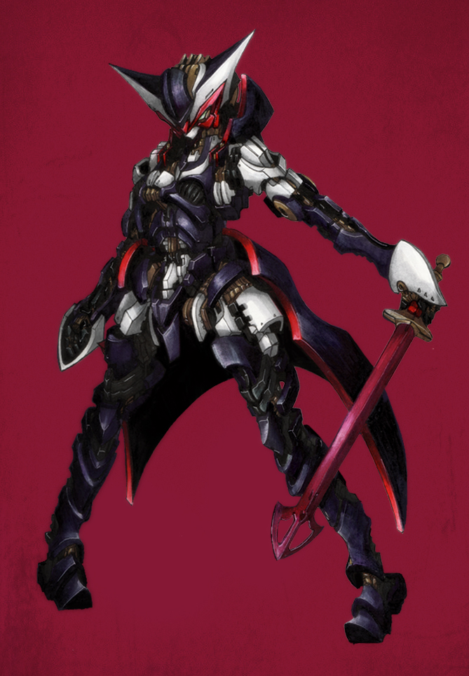 ishida baru, doronjo, time bokan (series), yatterman, 1girl, female focus, mechanization, no humans, simple background, solo, sword, weapon