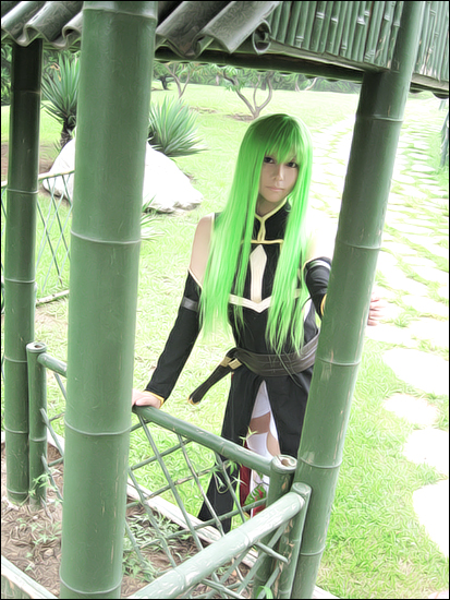 c.c., code geass, photo (medium), tagme, c.c. (cosplay), chinese text, cosplay, green hair