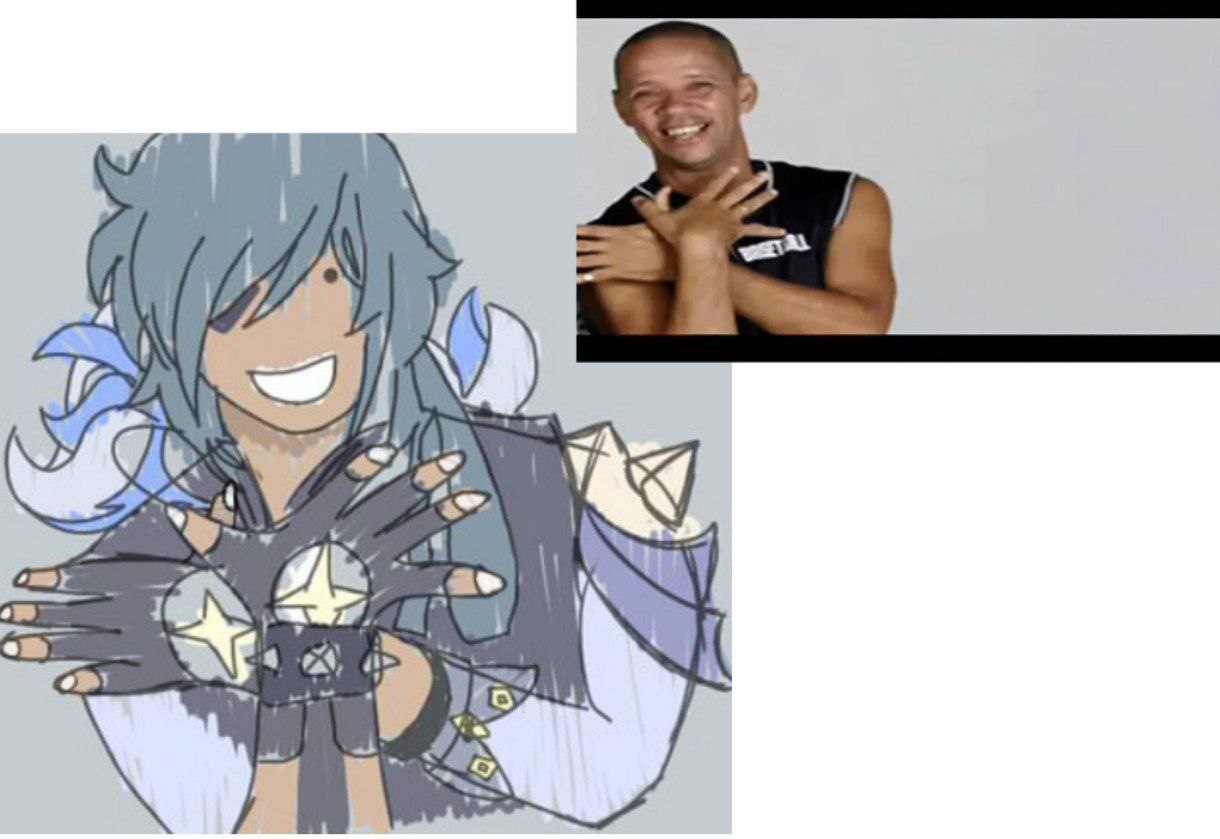 kaeya (genshin impact), genshin impact, commentary, english commentary, photo-referenced, self-upload, tagme, male focus, mc serginho, photo inset, reference inset, staycalmprrk