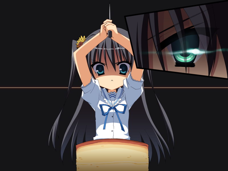 kobuichi, kousaka chihaya, natsuzora kanata, cake, food, knife