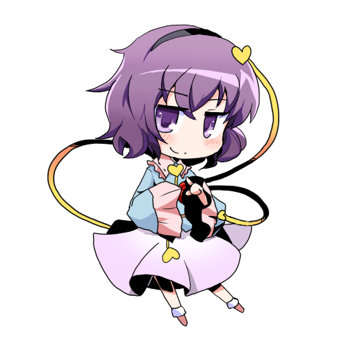 kari (karinimooreha), komeiji satori, touhou, lowres, 1girl, chibi, female focus, purple eyes, purple hair, solo