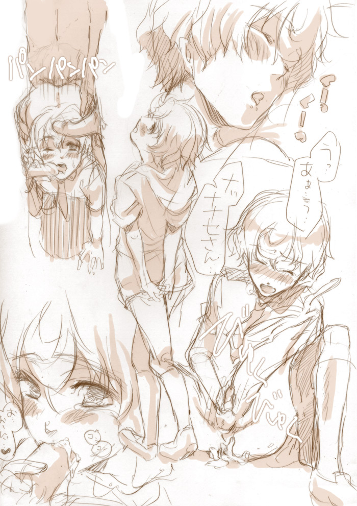 luca angeloni, macross, macross frontier, 00s, 4boys, anal, cum, cum in mouth, double handjob, fellatio, group sex, handjob, male focus, male penetrated, masturbation, monochrome, multiple boys, multiple views, oral, penis, sex, shota, sleeping, yaoi