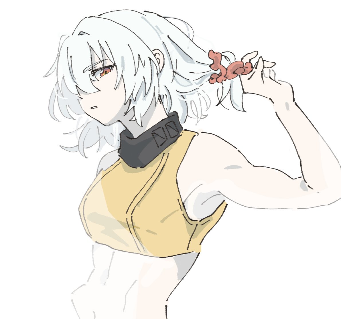 netsu 0716, soldier 11 (zenless zone zero), zenless zone zero, tagme, 1girl, expressionless, looking at viewer, midriff, short hair