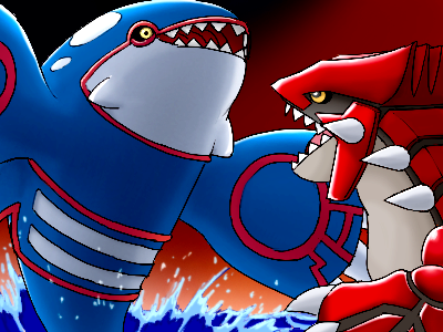 pokemoa, groudon, kyogre, nintendo, pokemon, lowres, 00s, gen 3 pokemon, legendary pokemon, pokemon (creature), water, yellow eyes