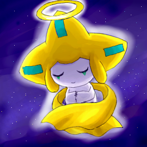 jirachi, nintendo, pokemon, lowres, 00s, gen 3 pokemon, halo, legendary pokemon, mythical pokemon, night, pokemon (creature), sleeping, star (symbol)
