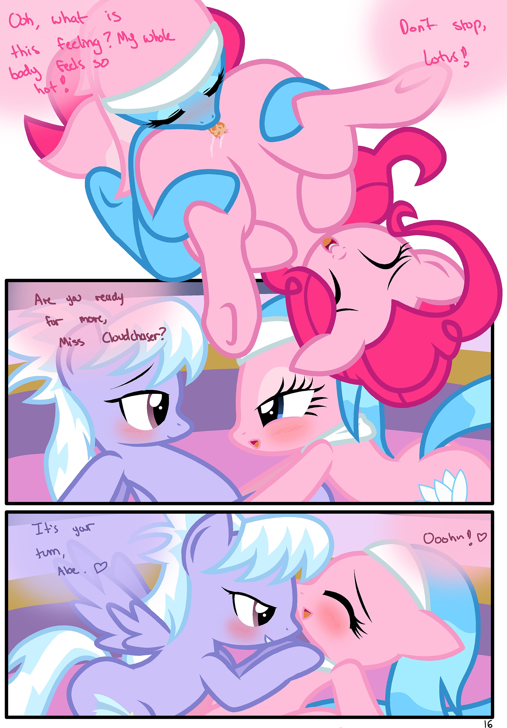 Rule34 – If it exists, there is porn of it / pyruvate, aloe (mlp), cloud chaser (mlp), lotus (mlp), pinkie pie (mlp) / 489565