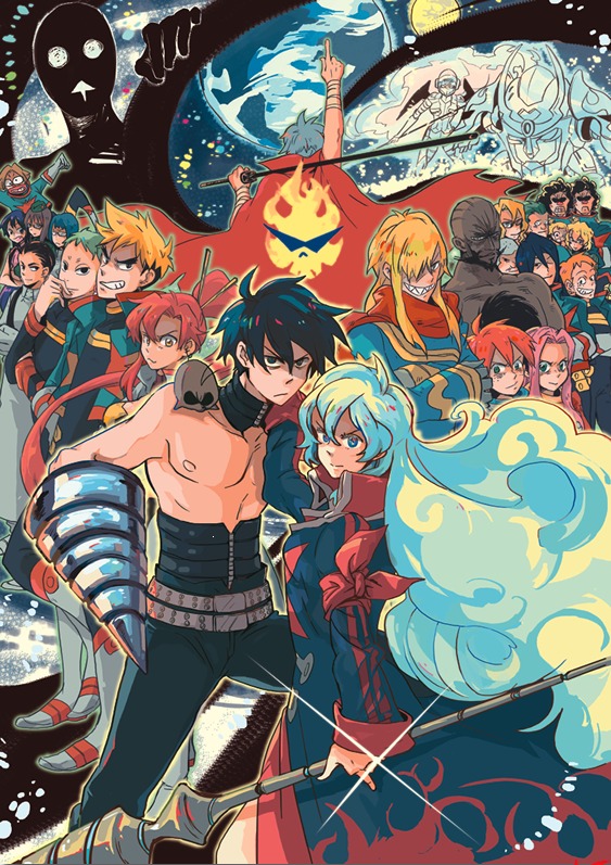 hoshitsu, nia, ailac coega, antispiral, attenborough cortitch, barinbo, boota (ttgl), darry adai, dayakka, gimmy adai, guinble, jogan, kamina (ttgl), kidd coega, kinon bachika, kittan bachika, kiyal bachika, kiyoh bachika, leeron littner, leite jokin, lordgenome, makken, nia teppelin, rossiu adai, simon (ttgl), space yoko, tengen toppa lagann, tengen toppa solvernia, viral (ttgl), yoko littner, tengen toppa gurren lagann, tengen toppa gurren lagann: lagann-hen, 00s, 6+boys, 6+girls, drill, everyone, mecha, multiple boys, multiple girls, oversized limbs, robot, space