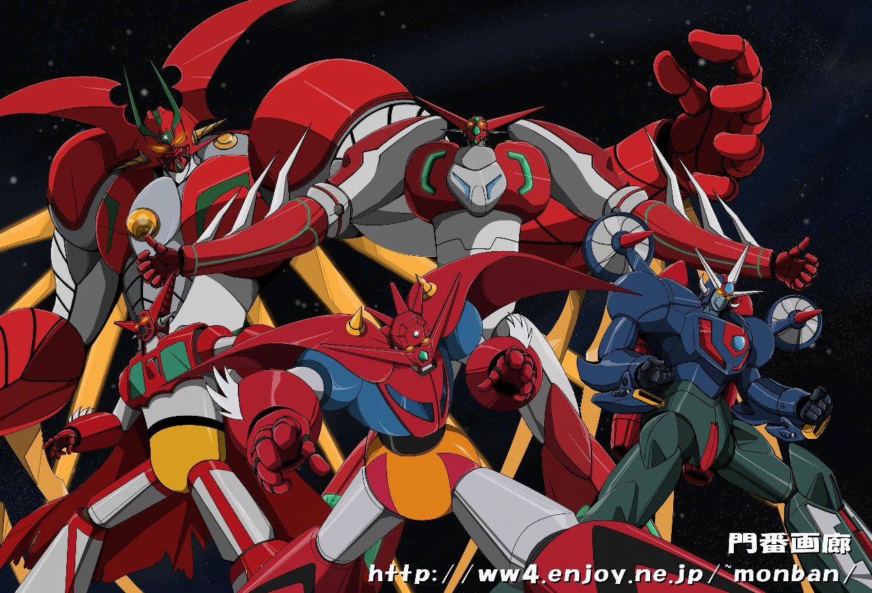 getter-1, getter dragon, shin getter-1, getter robo, getter robo arc, getter robo g, getter robo go, shin getter robo, toei company, 1970s (style), 1990s (style), cape, evolution, glowing, mecha, oldschool, retro artstyle, robot, space