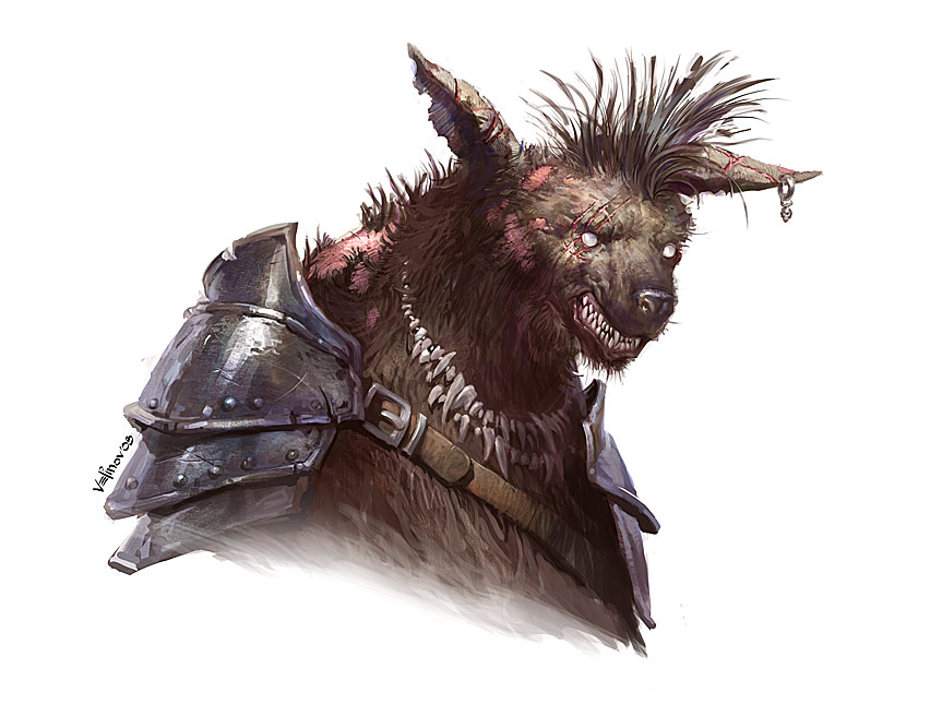 pathfinder, tagme, fantasy, furry, gnoll, monster, scar, teeth