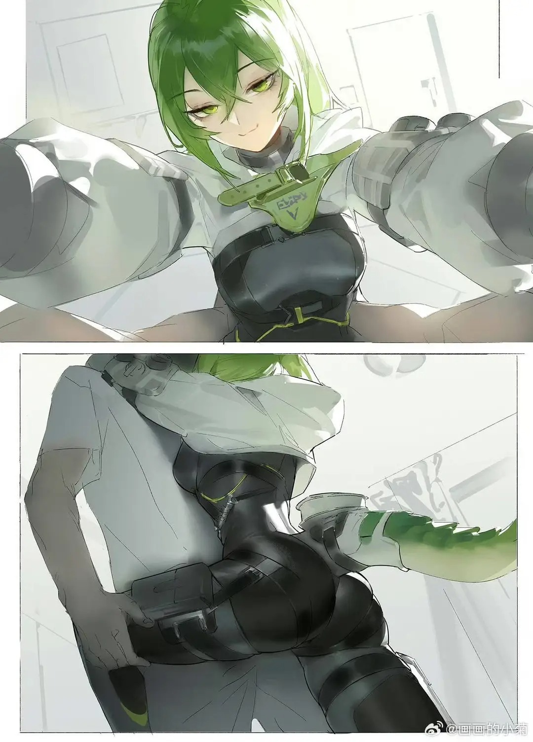 fluorite (arknights), arknights, arknights: endfield, highres, green tail, snake girl