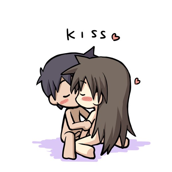 ikkyuu, original, character request, translated, 1boy, 1girl, blush, chibi, english text, erection, heart, hetero, kamasutra, kiss, kneeling, loli, nude, penis, shota