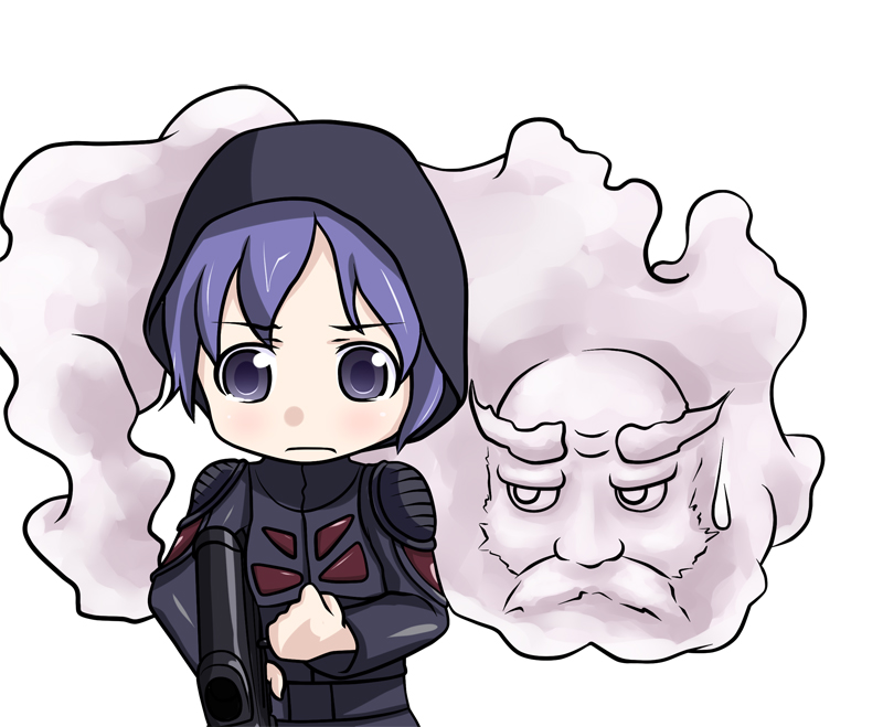 kusaba, kusaba (kusabashiki), kumoi ichirin, unzan, fn herstal, stalker (game), touhou, 1boy, 1girl, assault rifle, bullpup, fn f2000, gun, modular weapon system, rifle, weapon