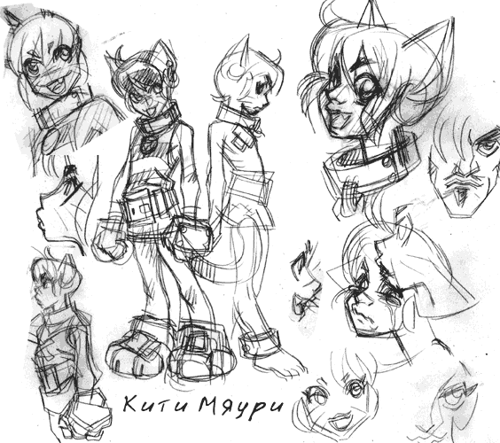 dahr, daniil kuzmichyov, bad tag, head, animal ears, cat ears, collar, sketch, smile, tears