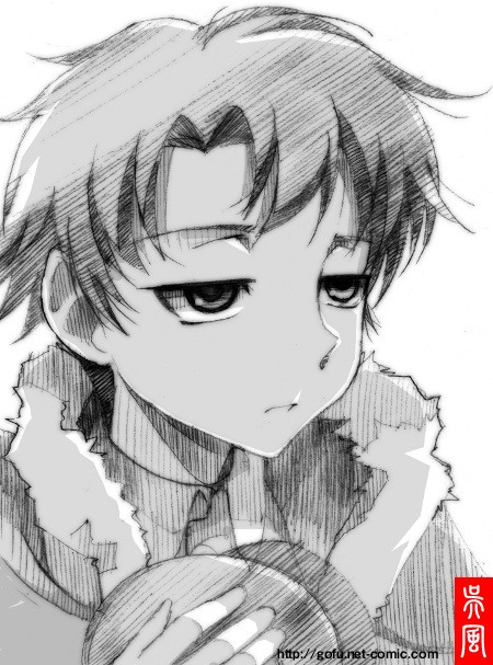 gofu, july (darker than black), darker than black, traditional media, 00s, greyscale, male focus, monochrome, sketch, solo