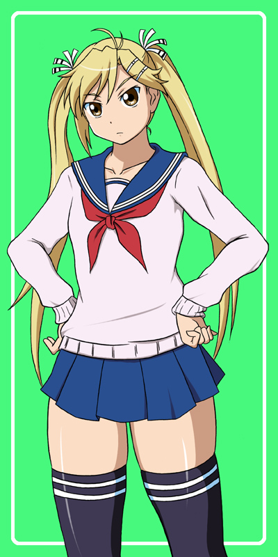 toono ryousuke, kirishima akari, nyan koi!, 00s, 1girl, female focus, school uniform, solo, twintails