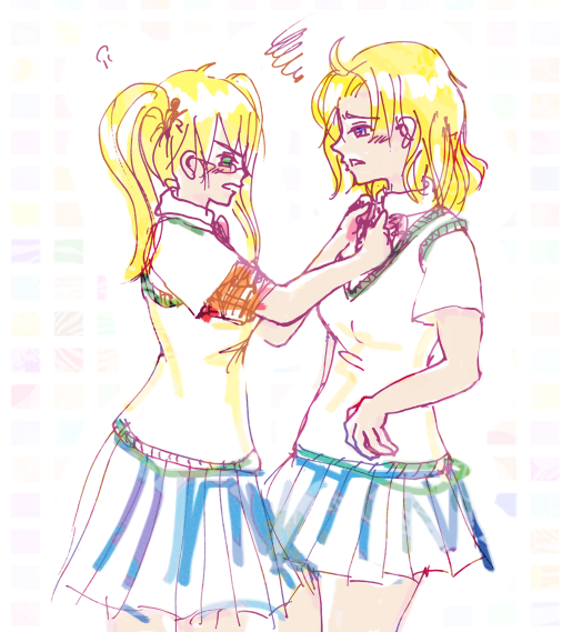 america (hetalia), united kingdom (hetalia), axis powers hetalia, gender request, 00s, 2girls, genderswap, multiple girls