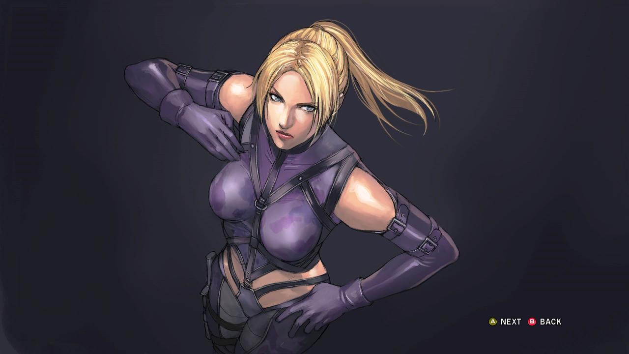 nina williams, namco, tekken, tekken 2, tekken 3, tekken 4, tekken 5 (dark resurrection), tekken tag tournament, official art, tagme, 1girl, blonde hair, blue eyes, breasts, ponytail