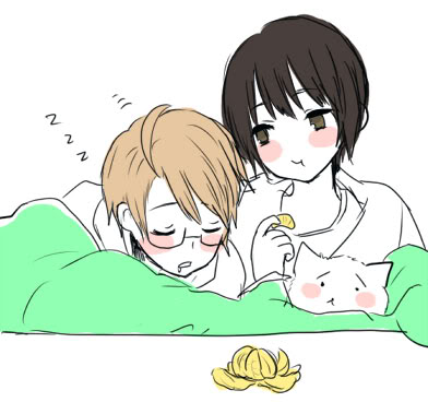 america (hetalia), japan (hetalia), axis powers hetalia, lowres, tagme, 00s, 2boys, black hair, blonde hair, brown eyes, male focus, multiple boys