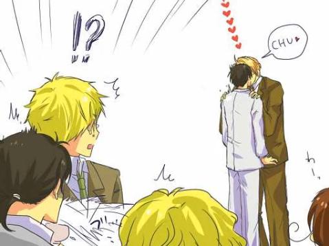 america (hetalia), china (hetalia), france (hetalia), japan (hetalia), northern italy (hetalia), united kingdom (hetalia), axis powers hetalia, lowres, translation request, !?, 00s, 6+boys, ^^^, male focus, multiple boys, text focus, yaoi