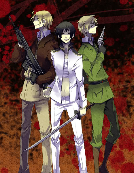 america (hetalia), japan (hetalia), united kingdom (hetalia), axis powers hetalia, 00s, 3boys, male focus, multiple boys