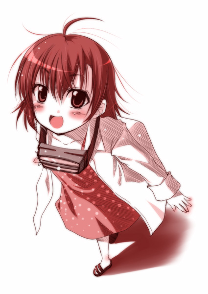 kouji (campus life), last order (toaru majutsu no index), toaru majutsu no index, 00s, ahoge, blush, happy, head-mounted display, short hair, smile, solo