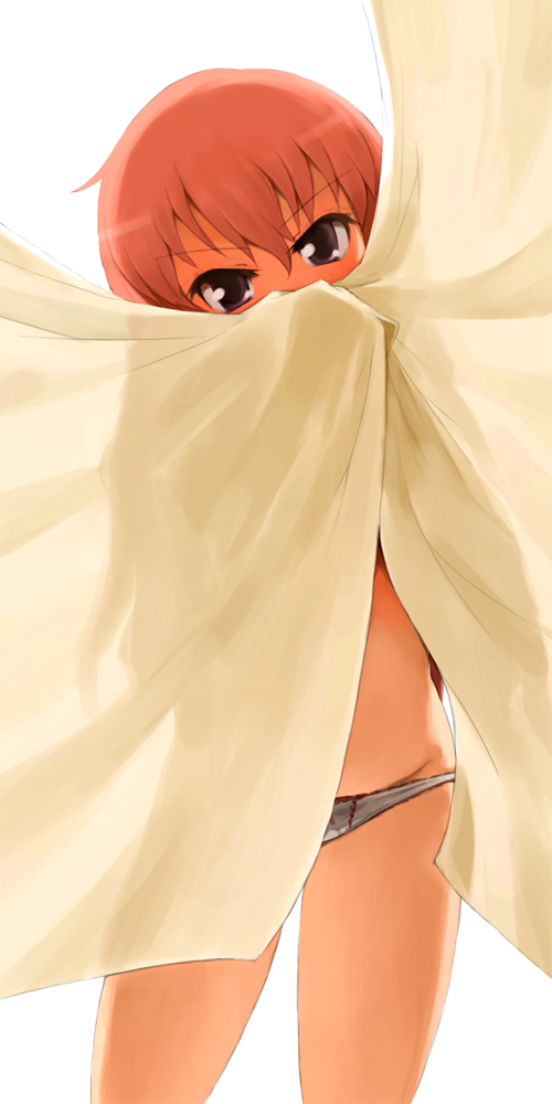 mitsukimi, louise francoise le blanc de la valliere, zero no tsukaima, long image, tall image, 00s, 1girl, covered mouth, cowboy shot, female focus, long hair, panties, pink hair, simple background, solo, underwear, underwear only, white background