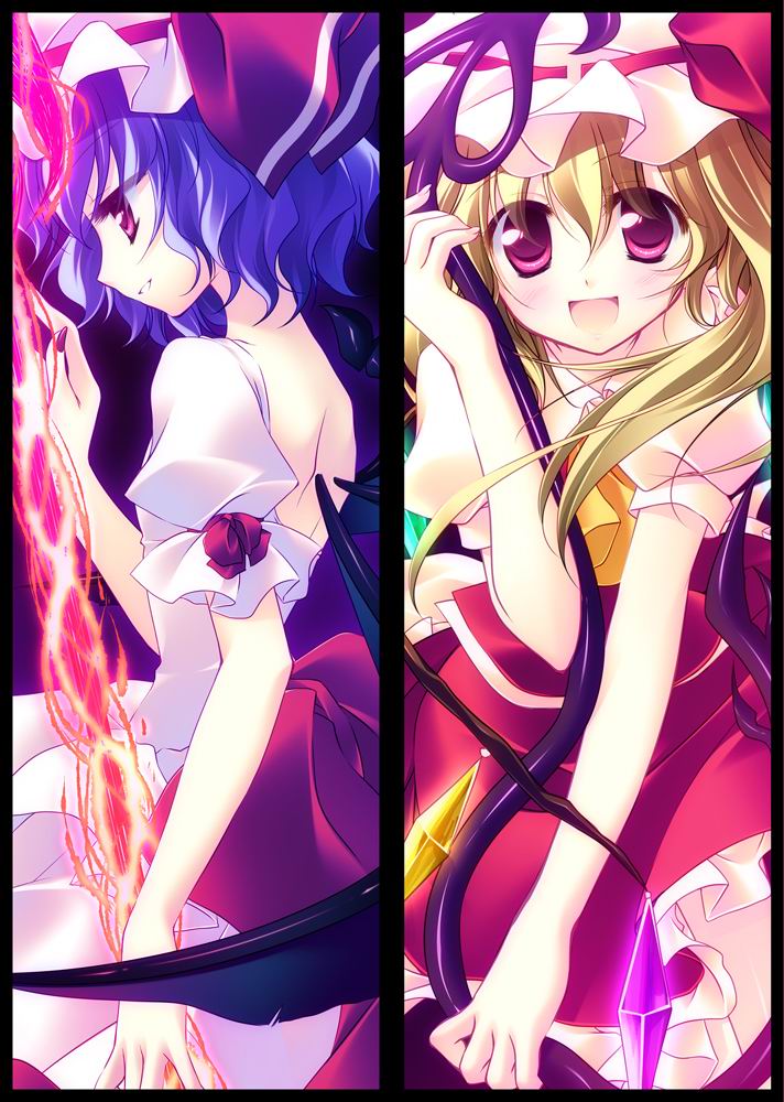 flandre scarlet, remilia scarlet, touhou, tagme, 2girls, female focus, multiple girls