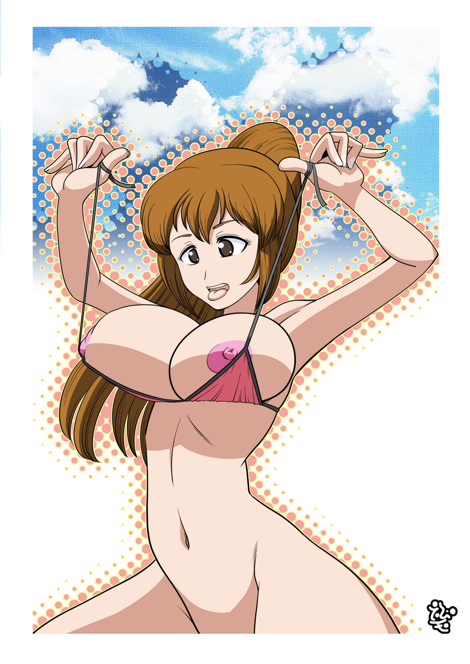 kasumi (doa), dead or alive, tecmo, highres, tagme, bikini, brown eyes, brown hair, long hair, swimsuit