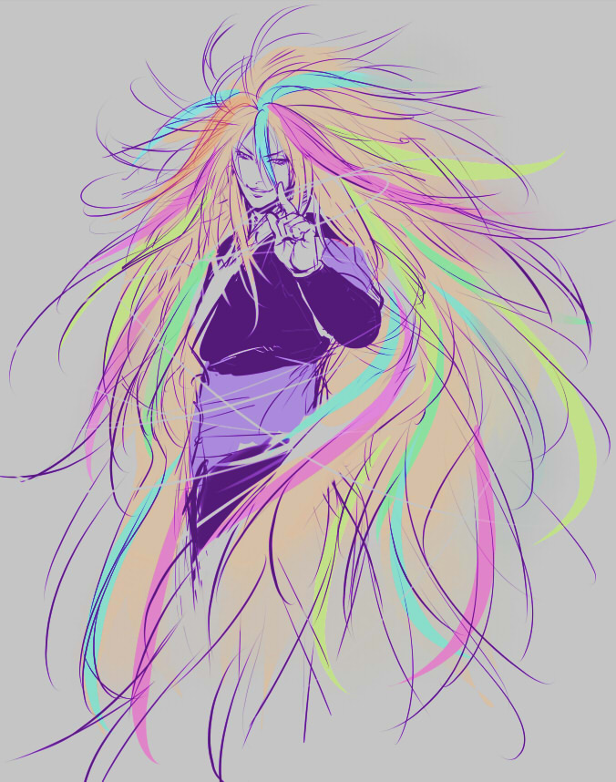 sani (toriko), toriko (series), tagme, 10s, male focus, multicolored hair