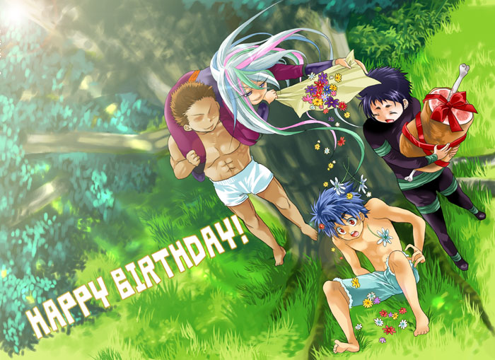 coco (toriko), sani (toriko), toriko (toriko), zebura (toriko), toriko (series), 10s, male focus, multicolored hair