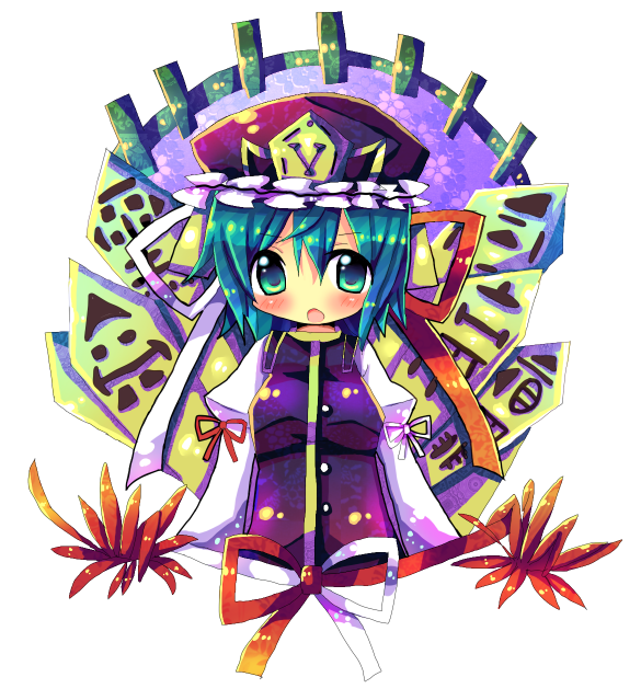 chocolat (momoiro piano), shiki eiki, touhou, bad id, bad pixiv id, 1girl, female focus, green eyes, green hair, matching hair/eyes, rod of remorse, solo, white background