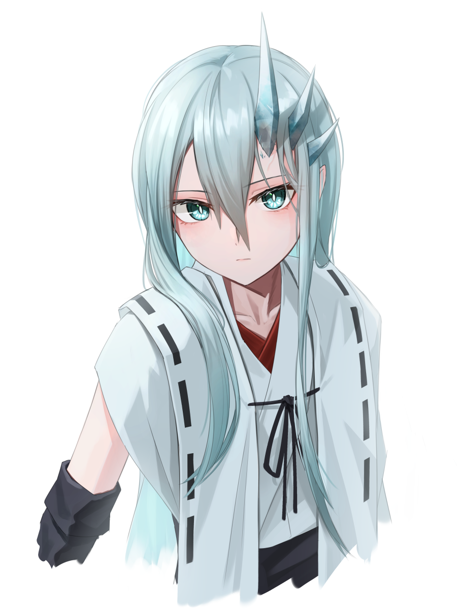 kis sako, original, commentary request, highres, 1girl, :|, blue eyes, blue hair, bright pupils, closed mouth, cropped torso, expressionless, hair between eyes, sidelocks, simple background, solo, white background, white pupils