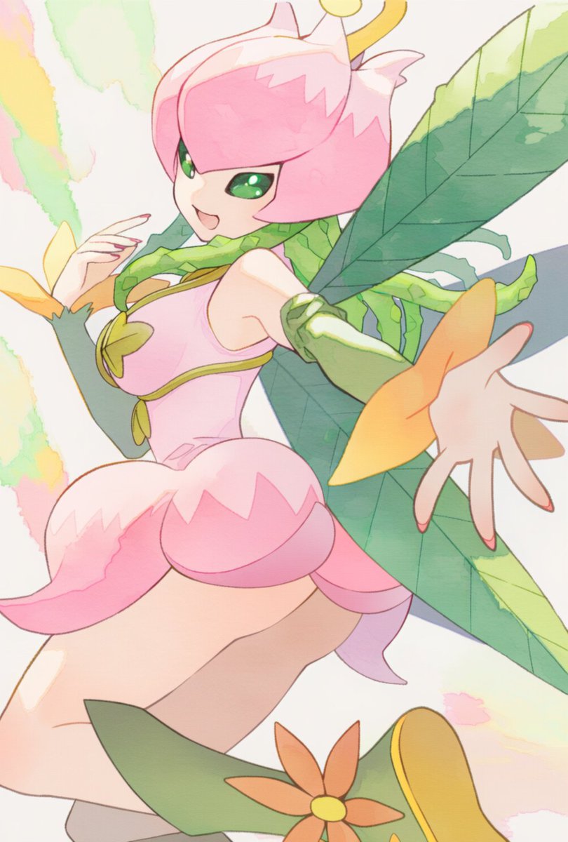 lilimon, digimon, 0ldd0r0thy, ass, digimon (creature), flower, monster girl, petals, plant girl