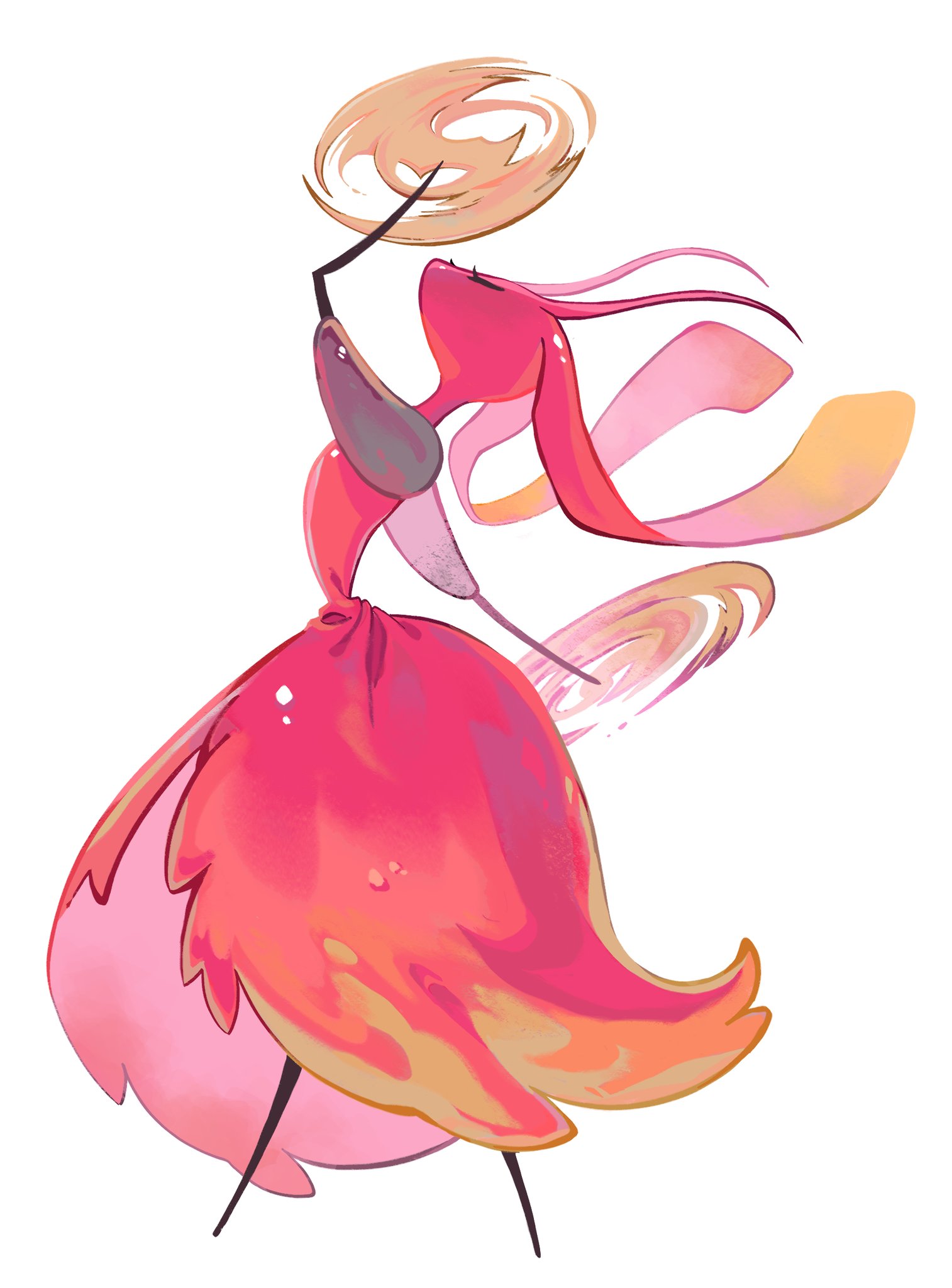 hollow knight, hollow knight: silksong, commentary request, highres, korean commentary, 1girl, ant girl, antennae, arm up, arthropod girl, black skin, closed eyes, colored skin, dress, dual wielding, from side, full body, holding, holding weapon, looking up, nyanyang dn, red dress, simple background, skarrsinger karmelita (hollow knight), solo, spinning weapon, standing, weapon, white background