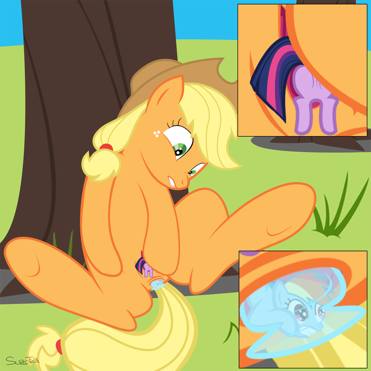 Rule34 – If it exists, there is porn of it / supertroll, applejack (mlp), rainbow dash (mlp), twilight sparkle (mlp), vector / 494138