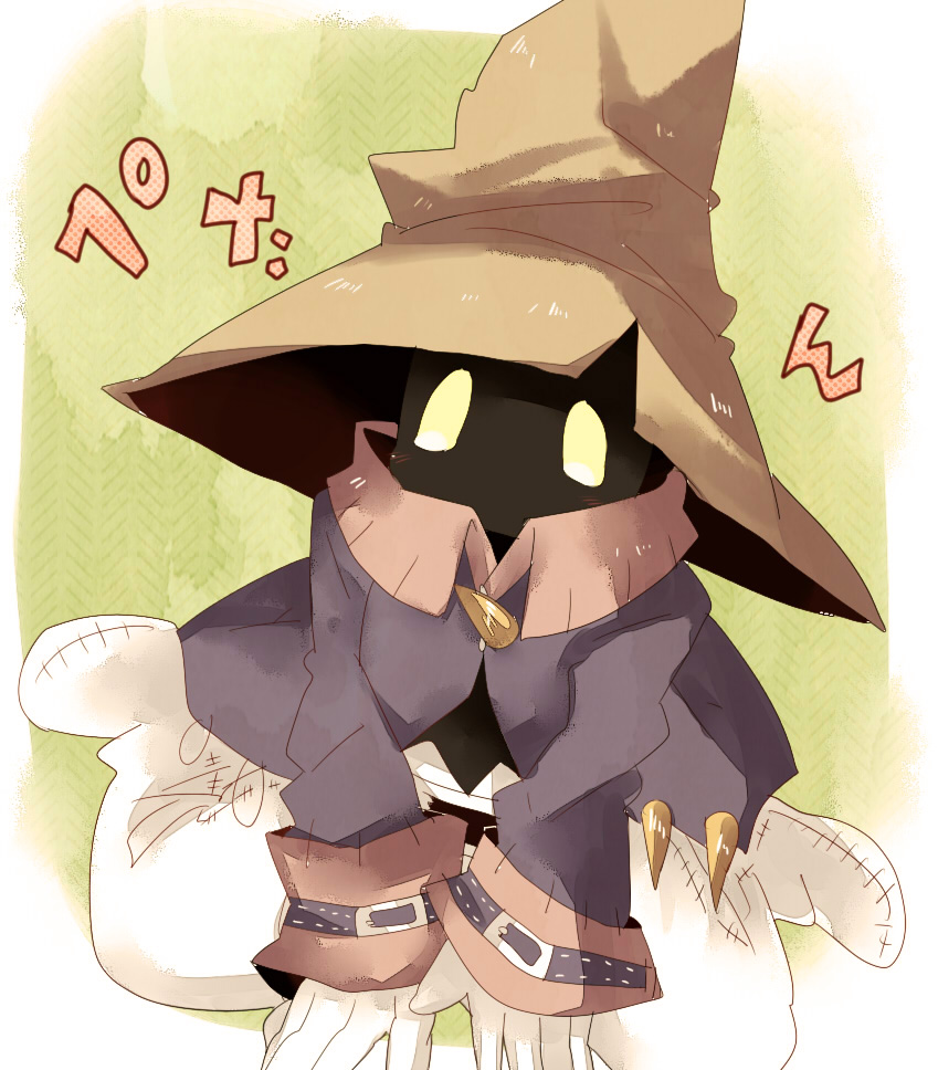 black mage (final fantasy), final fantasy, final fantasy ix, non-web source, happy, hat, sitting, wizard
