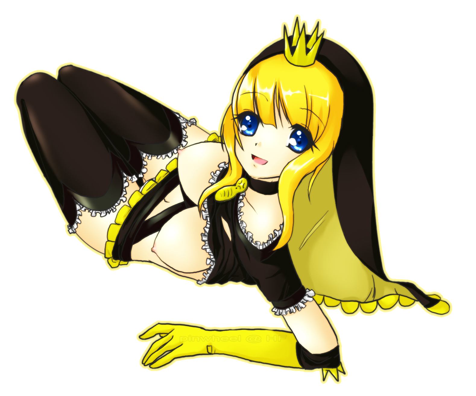 pinwheel (h-f), grasshopper manufacture, no more heroes, pure white lover bizarre jelly, highres, tagme, blonde hair, blue eyes, cranberry, pinwheel