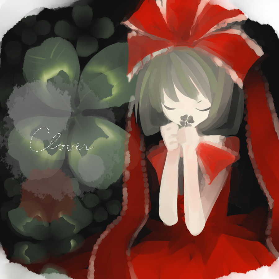 saya (sayaya), kagiyama hina, touhou, bad id, bad pixiv id, 1girl, bow, female focus, green hair, hair bow, ribbon, solo