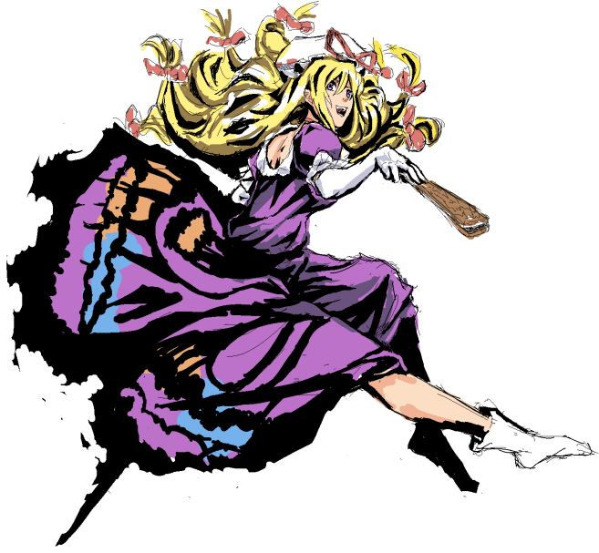 kouzilow, yakumo yukari, touhou, 1girl, blonde hair, bow, dress, elbow gloves, female focus, full body, gloves, hair bow, hat, long hair, multiple hair bows, purple eyes, simple background, socks, solo, white background