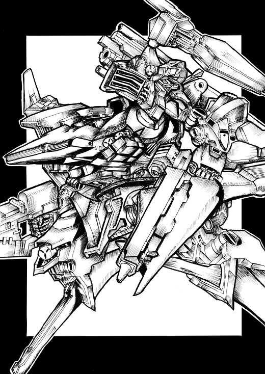 supplice, armored core, armored core 4, fromsoftware, dual wielding, gun, holding, mecha, rifle, robot, weapon