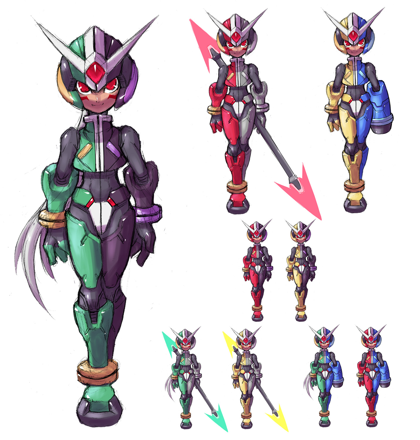 go!, kamen rider double, capcom, kamen rider, kamen rider w, mega man (series), mega man zero (series), highres, 1boy, armor, black bodysuit, bodysuit, cosplay, crossover, epic, helmet, kamen rider double (cosplay), long hair, parody, red eyes, white hair