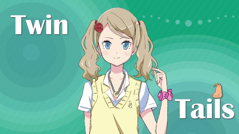 arisa (henkei shoujo), henkei shoujo, official art, 1girl, blonde hair, blue eyes, hair ornament, jewelry, long hair, necklace, school uniform, serafuku, short sleeves, smile, solo, twintails, vest, yellow vest