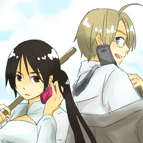 america (hetalia), vietnam (hetalia), axis powers hetalia, lowres, tagme, 00s, black eyes, black hair, blonde hair, blue eyes