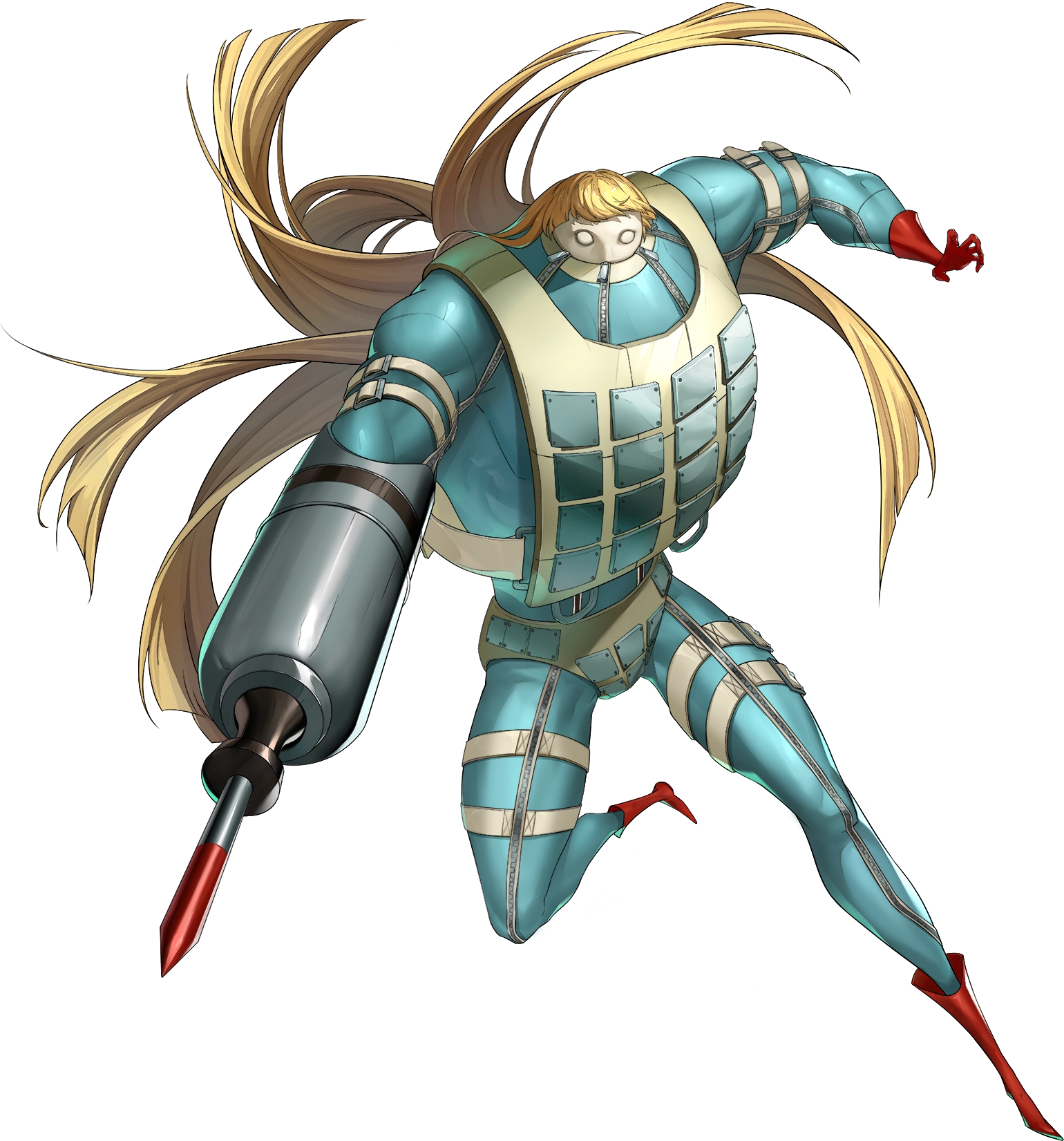 persona, persona 5, persona 5: the phantom x, artist request, highres, official art, third-party source, 1boy, blonde hair, boots, full body, gloves, persona (summon), polydeuces (persona), red boots, red gloves, simple background, solo, transparent background