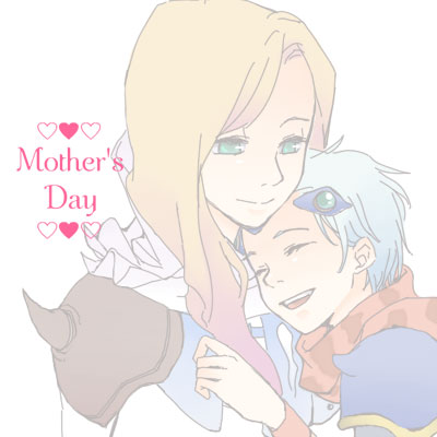 farfarello, ceodore harvey, rosa farrell, final fantasy, final fantasy iv, final fantasy iv: the after years, lowres, 1990s (style), armor, blonde hair, blue hair, closed eyes, gradient hair, green eyes, hug, long hair, mature female, multicolored hair, pink hair, robe, short hair, shoulder pads