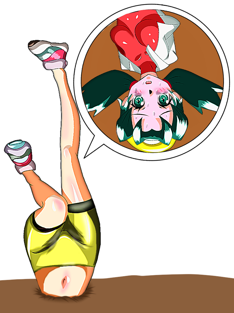 masalu kai, kris (pokemon), nintendo, pokemon, commentary request, inugami-ke no ichizoku pose, stuck