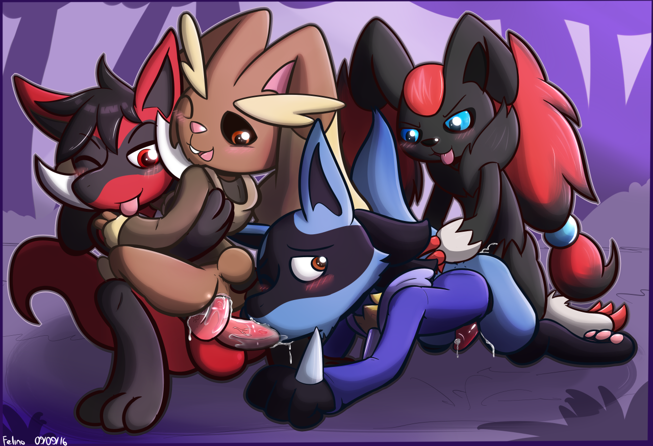 Rule34 – If it exists, there is porn of it / felino, lopunny, lucario, zoroark / 500192